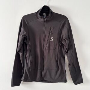 Haglofs Men’s Alder Jacket Full-Zip Lightweight Textured Zip Pockets Black